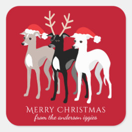 Italiaans kerstfeest met Greyhound Vierkante Sticker