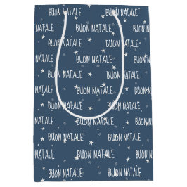 Italiaans kerstfeest op sneeuwvlokken medium cadeauzakje