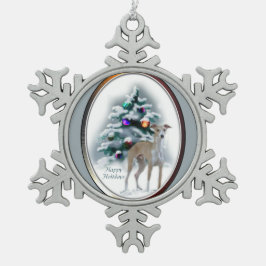 Italiaans kerstfeest tin sneeuwvlok ornament