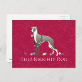 Italiaans kerstontwerp voor Greyhound Feestdagenkaart (Voorkant / Achterkant)