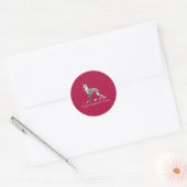 Italiaans kerstontwerp voor Greyhound Ronde Sticker (Envelop)