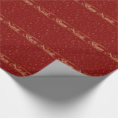 Italiaans kerstrood gouden stars omslagpapier cadeaupapier (Hoek)