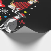 Italiaans kerstsierboom met grijze hond Mam Cadeaupapier (Hoek)