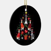 Italiaans kerstsierboom met grijze hond Mam Keramisch Ornament (Rechts)