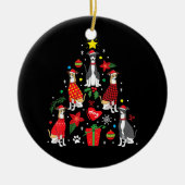 Italiaans kerstsierboom met grijze hond Mam Keramisch Ornament (Voorkant)