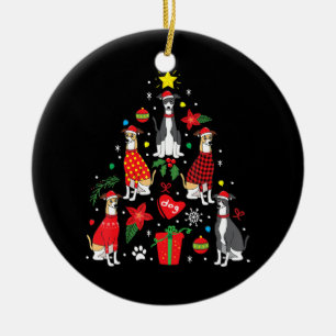 Italiaans kerstsierboom met grijze hond Mam Keramisch Ornament