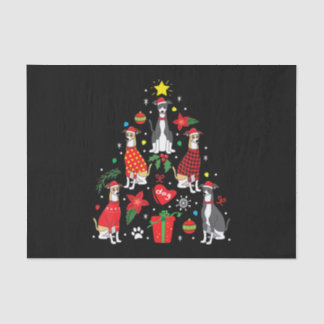 Italiaans kerstsierboom met grijze hond Mam Tissuepapier