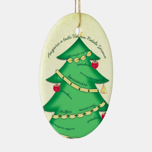 Italiaans kerstsieroosterse deegwaren keramisch ornament (Rechts)