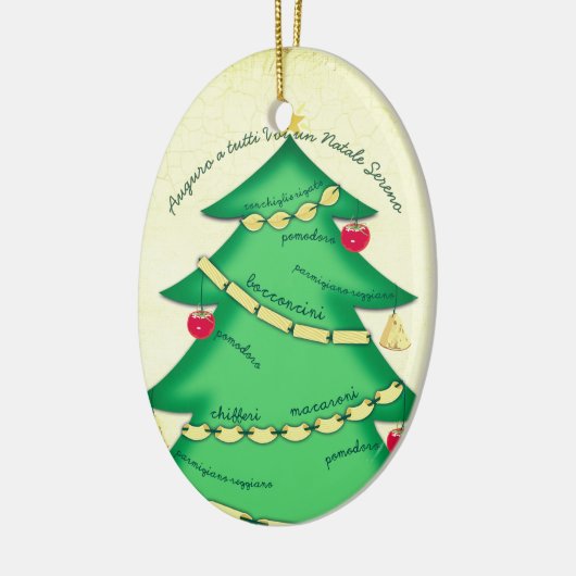 Italiaans kerstsieroosterse deegwaren keramisch ornament (Links)