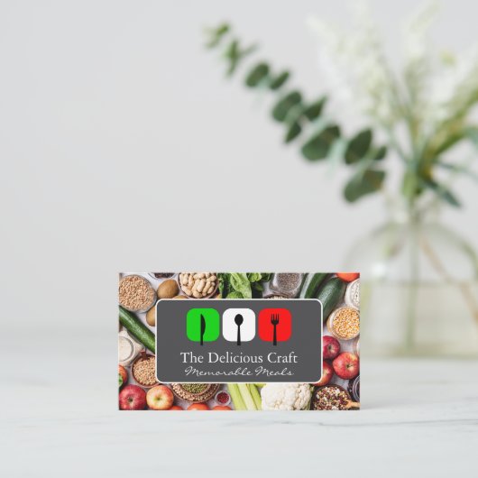 Italiaans keukenlogo | Verse producten Visitekaartje (Staand voorkant)