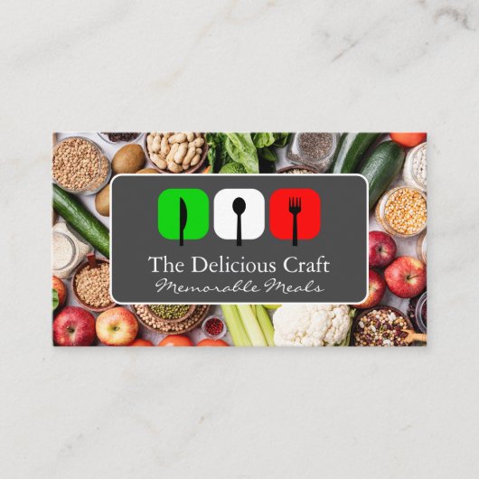 Italiaans keukenlogo | Verse producten Visitekaartje (Voorkant)