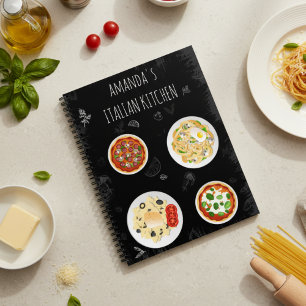 Italiaans keukenrecept schoolbord Voedseljournaal Notitieboek