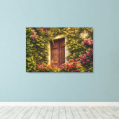 Italiaans Klimop Raam Canvas Afdruk (Insitu (Houten vloer))