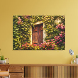 Italiaans Klimop Raam Canvas Afdruk