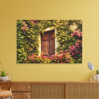 Italiaans Klimop Raam Canvas Afdruk