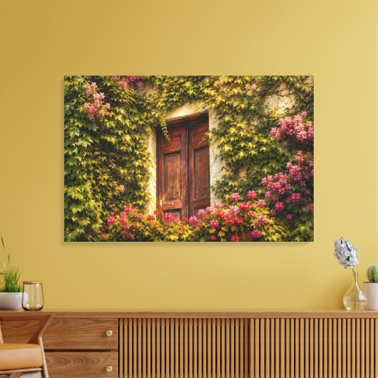 Italiaans Klimop Raam Canvas Afdruk (Insitu (Woonkamer))