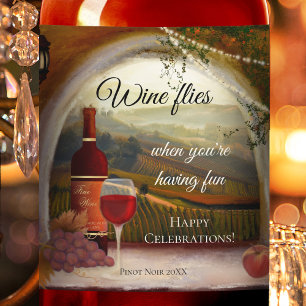 Italiaans kunsthaktoscop wijn etiket