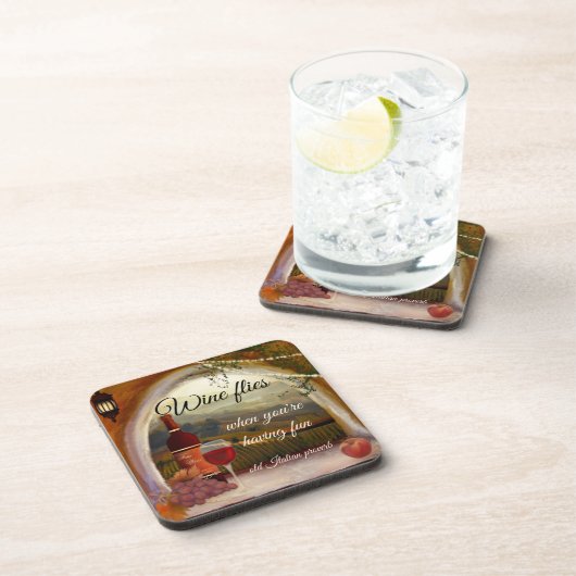 Italiaans kunstwijn in het Toscaanse landschap Bier Onderzetter (Rechterzijde)