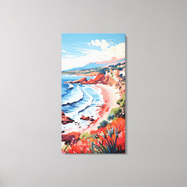 Italiaans kustdorp canvas wandkunst afdruk