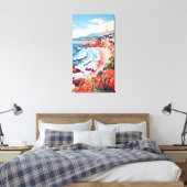 Italiaans kustdorp canvas wandkunst afdruk (Insitu (Slaapkamer))