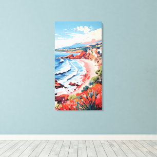 Italiaans kustdorp canvas wandkunst afdruk