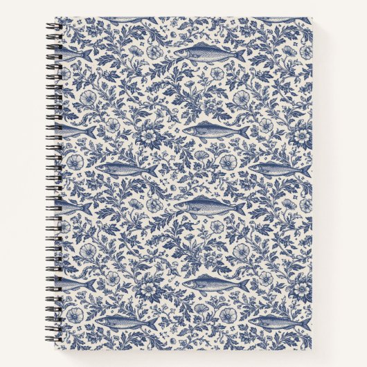 Italiaans kustsardine bloem notebook notitieboek (Voorkant)