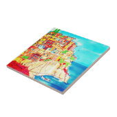 Italiaans kustscène contemporain tegeltje (Zijkant)