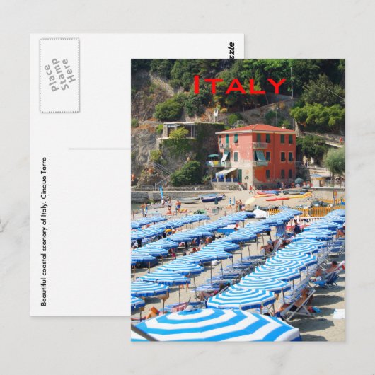 Italiaans kuststrand briefkaart (Voorkant / Achterkant)