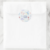 Italiaans kustvoedsel ronde sticker (Tas)