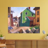 Italiaans kwartier, Gloucester | Edward Hopper | Canvas Afdruk (Insitu (Woonkamer))