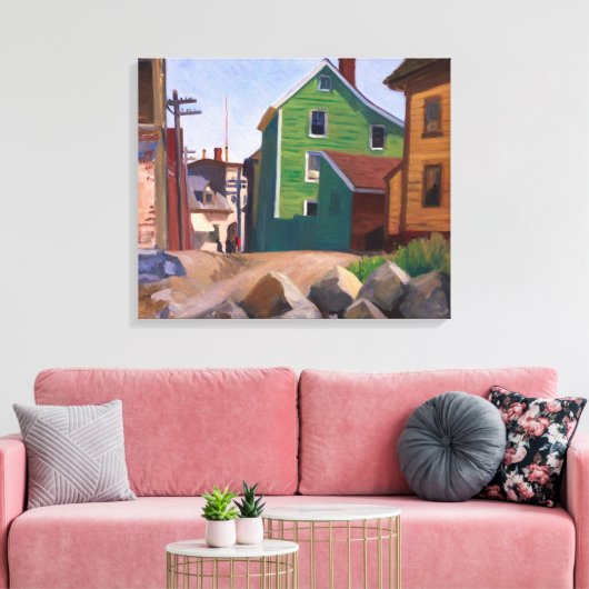 Italiaans Kwartier, Gloucester | Edward Hopper | Canvas Afdruk (Insitu (Woonkamer))