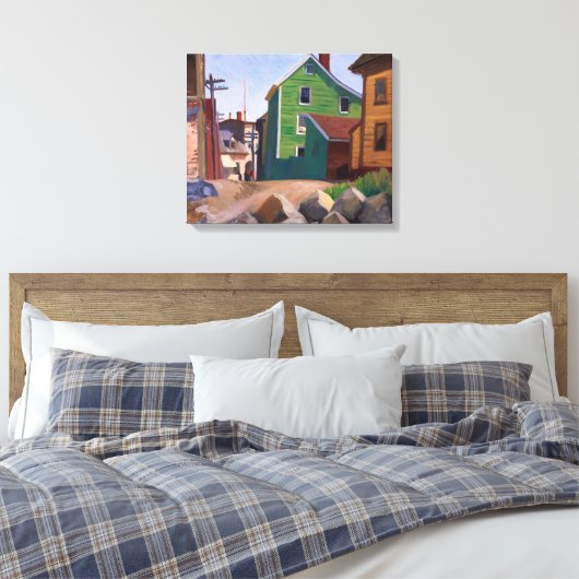 Italiaans kwartier, Gloucester | Edward Hopper | Canvas Afdruk (Insitu (Slaapkamer))