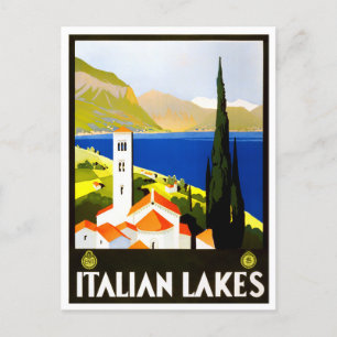 Italiaans lakes vintage-reis briefkaart