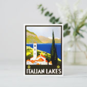 Italiaans lakes vintage-reis briefkaart (Staand voorkant)