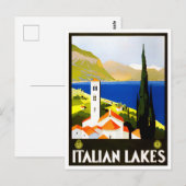 Italiaans lakes vintage-reis briefkaart (Voorkant / Achterkant)