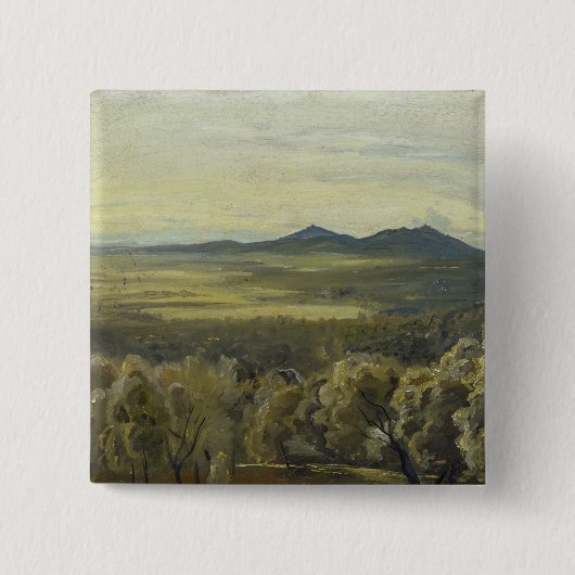 Italiaans landschap, 1833 vierkante button 5,1 cm (Voorkant)