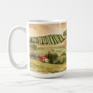 Italiaans landschap aquarel Italië Koffiemok