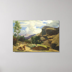Italiaans landschap canvas afdruk