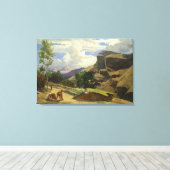 Italiaans landschap canvas afdruk (Insitu (Houten vloer))