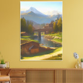 italiaans landschap canvas afdruk (Insitu (Woonkamer))