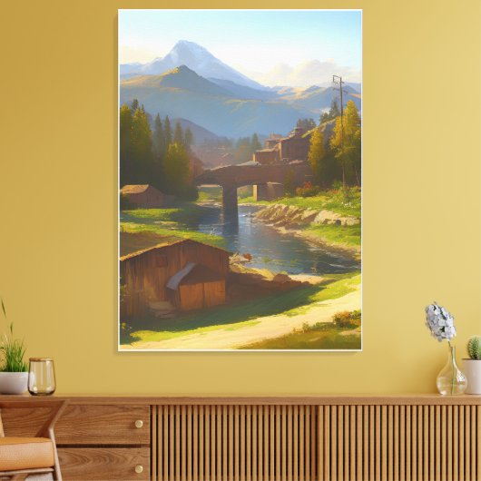 italiaans landschap canvas afdruk (Insitu (Woonkamer))