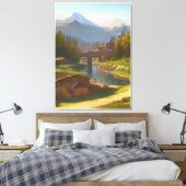 italiaans landschap canvas afdruk (Insitu (Slaapkamer))