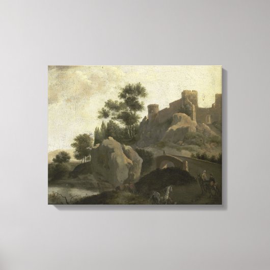 Italiaans Landschap, J.G. Schieblius, 1680 - 1720 Canvas Afdruk (Voorkant)