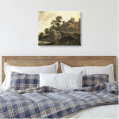 Italiaans Landschap, J.G. Schieblius, 1680 - 1720 Canvas Afdruk (Insitu (Slaapkamer))