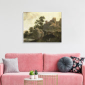 Italiaans Landschap, J.G. Schieblius, 1680 - 1720 Canvas Afdruk (Insitu (Woonkamer))