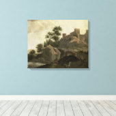 Italiaans Landschap, J.G. Schieblius, 1680 - 1720 Canvas Afdruk (Insitu (Houten vloer))