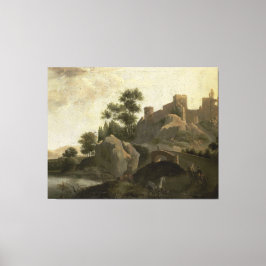 Italiaans Landschap, J.G. Schieblius, 1680 - 1720 Canvas Afdruk