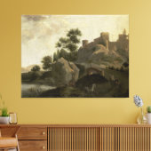 Italiaans Landschap, J.G. Schieblius, 1680 - 1720 Canvas Afdruk (Insitu (Woonkamer))