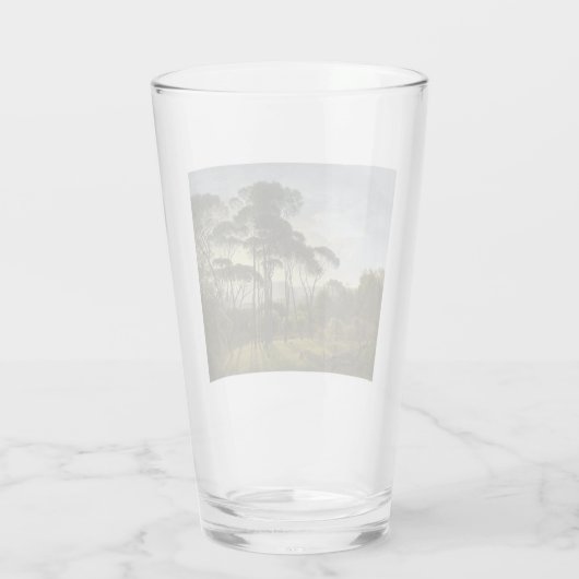 Italiaans landschap met de ringloopbomen (Voogd) Glas (Achterkant)