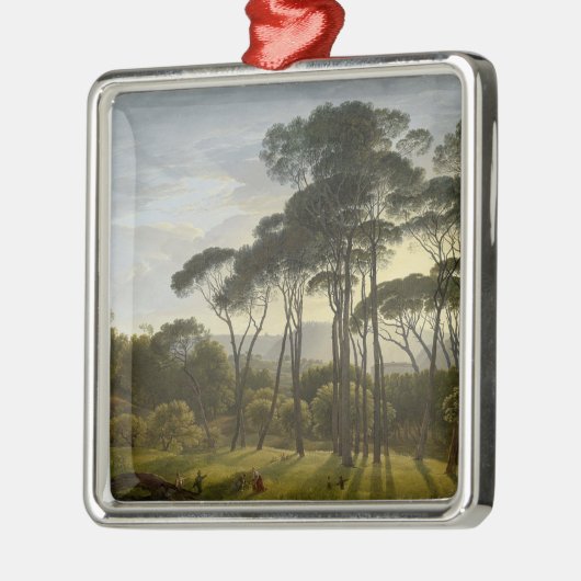 Italiaans landschap met de ringloopbomen (Voogd) Metalen Ornament (Links)